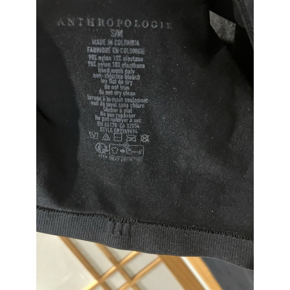 Anthropologie  Black Scoop Back Crop Top Stretch Moto, Citi Small/Medium - Picture 8 of 8